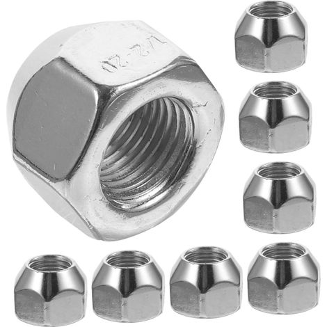 Écrous de Roue 1/2-20 en Acier Carbone Lot de 10 pour Remorque et Caravane, Accessoires Camping Extérieur, Écrous Moyeu Remorque 1/2 X 20 (1/5)