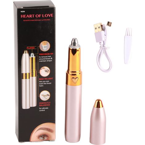 Épilateur Électrique Sourcils - Moteur Vibration Doux - Design Compact Lipstick - Pour Visage Et Lèvres - 1 Pièce (1/5)