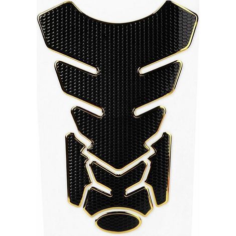 Protection Réservoir Adhésive 3D, 3D Décoration De Protecteur De Tampon D'Autocollant De Réservoir De Carburant De Gazole De Moto En Pvc Bord Doré Noir