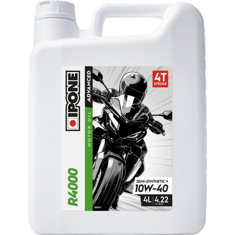 Aceite semisintético Ipone R4000 10W40 4L MA2 Ester para reducción de fricción Moto