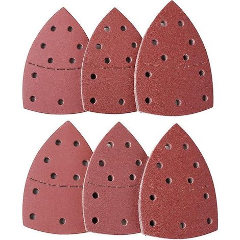 delta-triangles De Ponage 40 Pices 6 Trous Mixpack (8 X Grain 40/60/80/120/180/ Pour Ponceuses Delta Feuilles Abrasives Papier Abrasif (1/5)