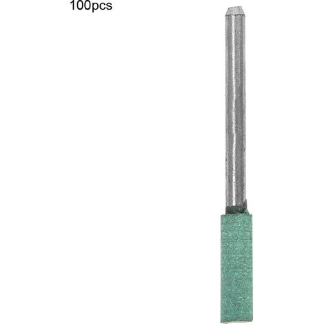 Ortviai Embouts de polissage en caoutchouc vert, 100 pièces, tige 3 mm, forme cylindrique 4 mm (1/5)