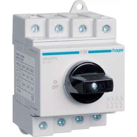 Interrupteur-sectionneur modulaire PV 4P 32A 1000V CC SB432PV