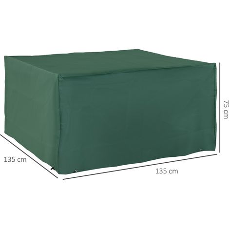 Funda protectora Outsunny para muebles de jardín, tejido Oxford 600D, verde, 135 x 135 x 75 cm