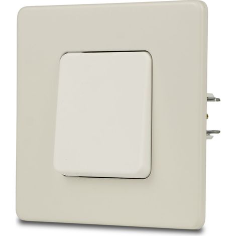 Interruptor de luz individual, escalera blanca, acero pintado, cachemir RAL9002 (1/4)