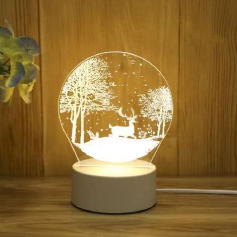 Lampe de nuit créative, Modèle mignon, Convient pour plusieurs scènes - Snow Deer (1/4)