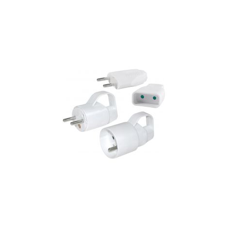 Flache und runde elektrische Stecker. Runder weiblicher Stecker, 2-polig, 16 A + Schutzleiter AUTRES
