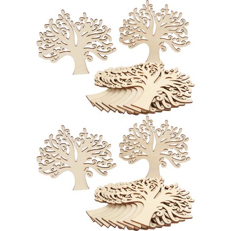 20Pcs Tree Shape Wood Chips Multi Purpose Smoother Surfaces Unique Appearance DIY Wood Chips for Crafts Home Decoration (1/5)