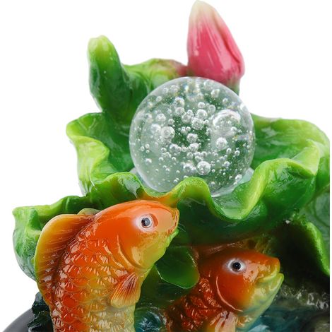 Mini-Feng-Shui-Glücksfisch-Tischbrunnen, Dekoration für Zuhause oder Büro (EU-Stecker 220–240 V) (1/5)