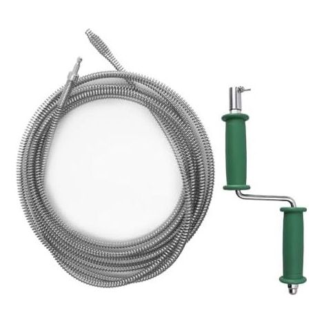 Abflussspirale mit Kurbel, professioneller Abflussreiniger für Küchenspüle, Kanalisation, Badezimmer, Toilette (5 m x 10 mm) - (1/5)