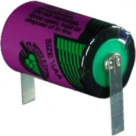Batteria al litio Tadiran SL550 3.6V 1/2 AA + capicorda a saldare