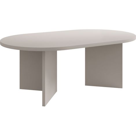 Mesa de centro Comfivo Fungus, Beige, 42x65x110cm, Diámetro: 0, Aglomerado laminado, Ovalada