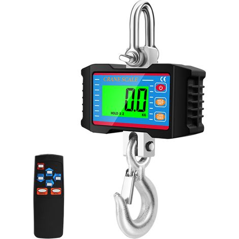 Balance à crochet numérique 1000 kg – Écran LCD rétroéclairé – Tare, maintien données, changement d'unité – Pour chantier, marché, pêche (1/5)