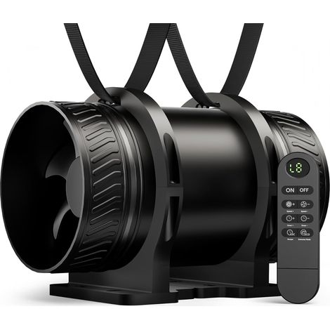 Ventilateur de Conduit 100 mm 310 m³/h Moteur DC 8 Vitesses avec Télécommande Écran Minuterie 24H et Base de Montage (1/5)