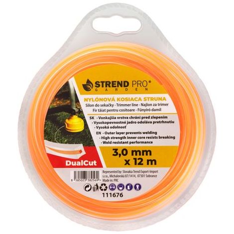 Trimmerfaden DualCut DBQ 3,0 mm, L-12 m, eckig - Set mit 10 Stück