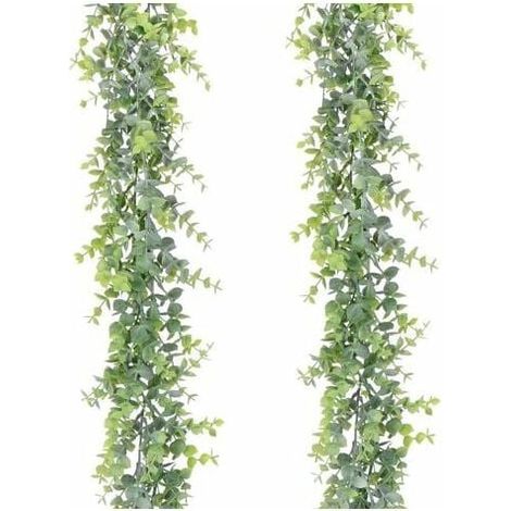 Pièces artificiel Eucalyptus guirlande feuilles d’eucalyptus vignes fait main couronne mariage verdure fond arche décor mural
