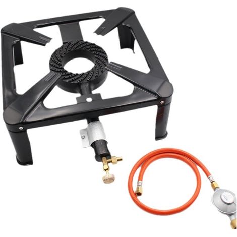 Outdoor Gaskocher, 560 x 410 x 165 mm, mit Schlauch und Druckschalter 28 mbar IG, Stahlkocher 450 g/h 7 KW, Camping Freizeit Ausflug Wandern, Verwendung Propan/Butan (1/5)