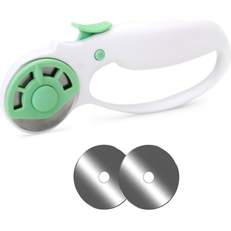 Irovami Cutter rotatif CA-3 45mm – 2 lames, sécurité – Idéal pour tissu, cuir, quilting, couture (1/5)