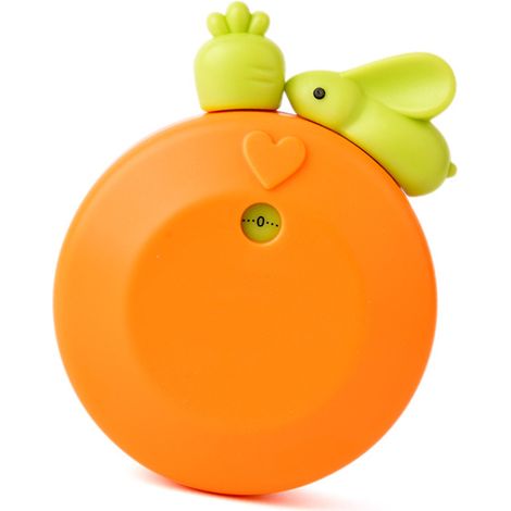 Minuteur mécanique mignon et multifonctionnel, innovant, en forme de lapin de dessin animé, précis et idéal pour les enfants qui étudient et cuisinent (orange). (1/5)