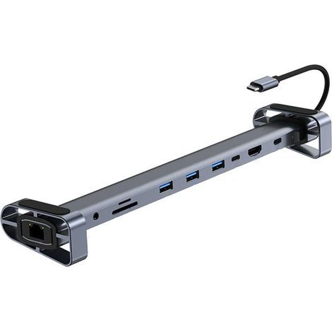 Applicable 10-in-1 Docking Station with 4K HDMI, PD Charging, SD/TF, 3 USB 3.0, USB C, RJ45 Ethernet, Audio, USB C Hub Multiport Adapter, Laptop Docking Station for Dell XPS/HP/Lenovo/Surface (1/5)