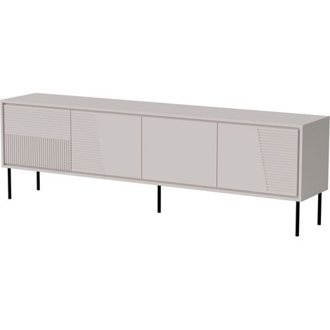 ABUDABI 200 cm 4D mobile TV a quattro ante in pannello MDF con frontale fresato cashmere opaco