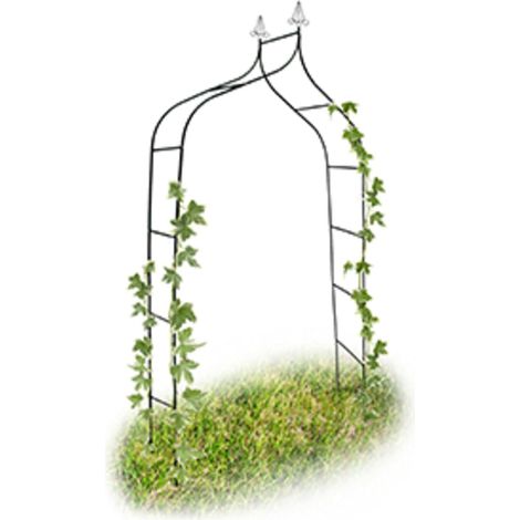 1 Arche à rosiers métal courbée 2,4m pointe verte jardin extérieur (1/5)