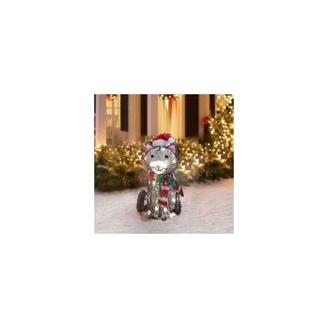 Decorazioni da giardino piatte 2D per esterni, statue da giardino per esterni, decorazioni natalizie, animali luminosi, luci da giardino a LED creative e impermeabili, sculture di animali illuminate -