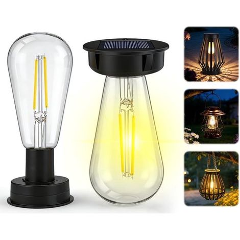 Ersatz Solarlampenabdeckung 2er Set Ersatz Lampenköpfe Wasserdicht Mit LED Beleuchtung Für Gartenlaternen und Gartendekoration Durchmesser 7 cm S (1/5)