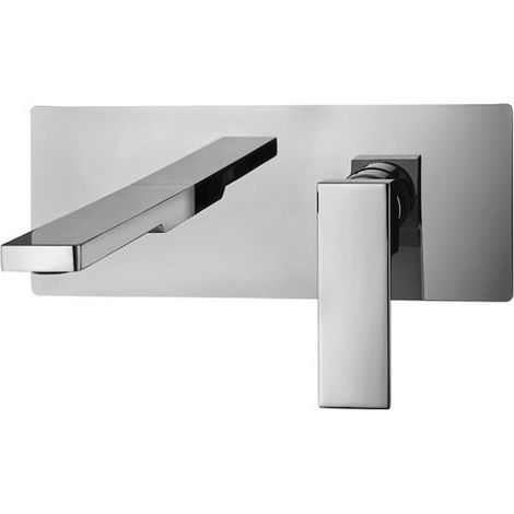 Miscelatore Elle lavabo incasso a muro con piastra inox di (1/5)
