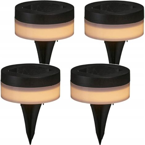 Lampe solaire de jardin LED 12 cm, lumière blanc chaud, étanche (1/3)