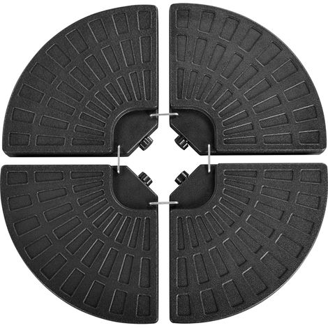 Yaheetech Base per Ombrellone 4 Pezzi Riempibile con Sabbia 66 kg in HDPE per Giardino/Veranda/Patio/Ambienti Esterni Nera