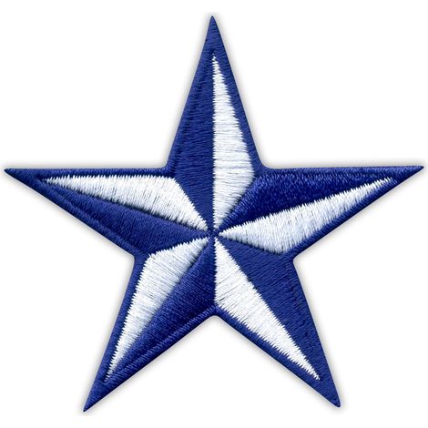 Aufnäher „Segelstern“ – blau/weiß – Magnetverschluss – Gestickter Aufnäher/Abzeichen/Emblem