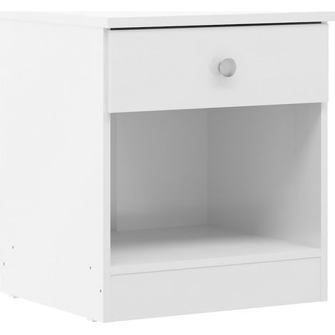 Denver 1 Drawer Bedside Table - L36 x W45.5 x H40 cm - White Gloss