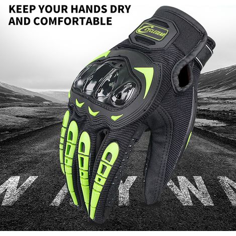 Gants de moto pour hommes et femmes, antidérapants, respirants, écran tactile avec protection des articulations, équitation, course sur route, cyclisme, noir XXL (1/5)