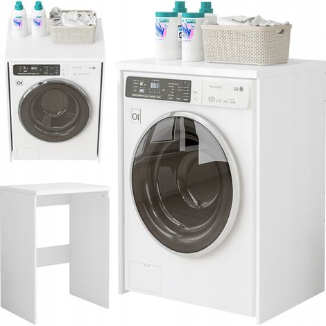 Badezimmerschrank über Waschmaschine und Trockner, Säule, Regal, Einbau für Haushaltsgeräte, weiß, 64 cm (1/5)