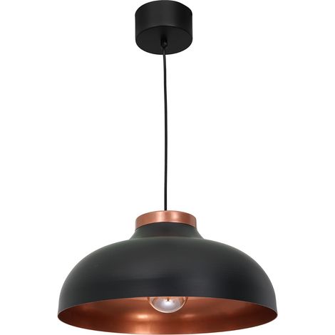 Suspension loft noire cuivre Basca Ø40cm E27 Luminex