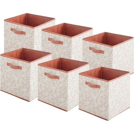 Set mit 6 faltbaren Aufbewahrungskörben aus Stoff (31 x 31 x 31 cm) mit Griffen für Schlafzimmer, Wohnzimmer, Büro (1/5)
