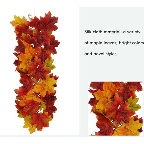 Feuilles d'érable artificielles d'automne à suspendre au mur pour les décorations d'Halloween et de Thanksgiving. (1/5)