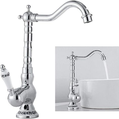 Rubinetto da cucina rétro, miscelatore monocomando per bagno o cucina, stile antico (1/5)