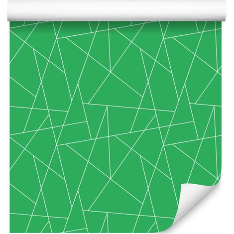 Papier peint à motif géométrique vert, fond vert 50x1000 cm (1/5)