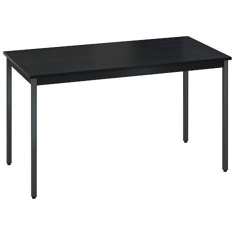Table multi-usage plateau noir L 140 x P 70 cm Zonza - Piètement anthracite - Maxiburo