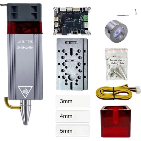 Tête laser CNC, puissance optique de 80W, système d'assistance à air, 80W-AA-PRO-KIT-24V (1/2)