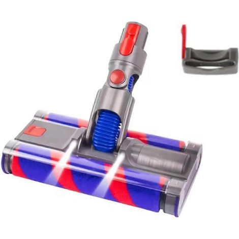 Tête de brosse de rechange pour moteur d'aspirateur V7 V8 V10 V11 V15 : brosse double rouleau souple avec lumière LED. (1/5)