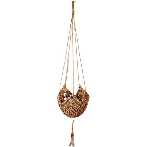Boho Macrame Jute Crochet suspendu jardinière panier long plante cintre pour 3 pouces pour 12 pouces pots intérieur (1/5)