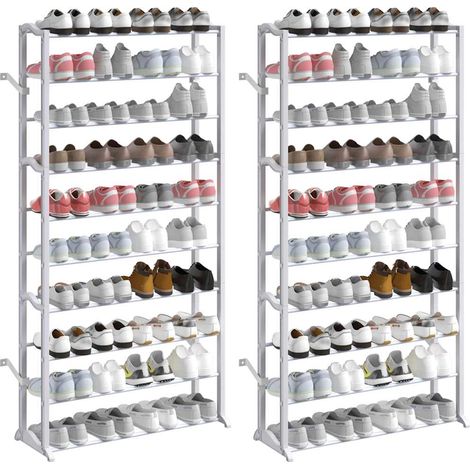 Armoire à Chaussures, Meuble Étagère de Rangement, 2 pcs OIB6866E (1/4)
