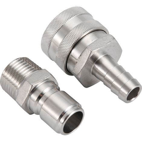 Raccord rapide en acier inoxydable pour brassage amateur, 1/2" BSP. (1/5)