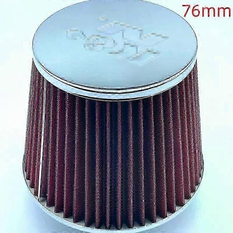 Filtre à air universel à haut débit KN, 102 mm, 89 mm, 76 mm, 3, 3,5, 4 pouces, conique, pour KN 14084-2, tête champignon (logo KN argenté 76 mm). (1/5)