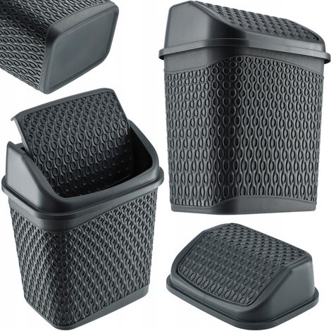 KADAX Poubelle de Salle de Bain Gris Conteneur de Salle de Bain inclinable 6,2 L (1/5)