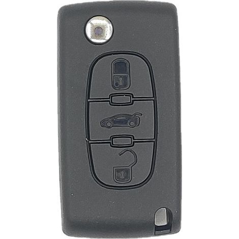 3-button key fob, compatible with Citroën and Peugeot, 2 pieces