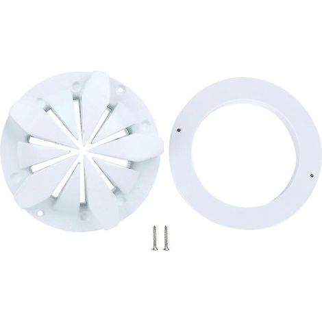 Bonde de fond de piscine ronde de 20 cm (8 pouces) anti-pincement de cheveux, accessoires et raccords blancs (1/5)